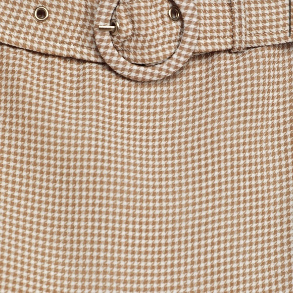 Lulus Beige Houndstooth Belted Skort - Picture 7 of 8